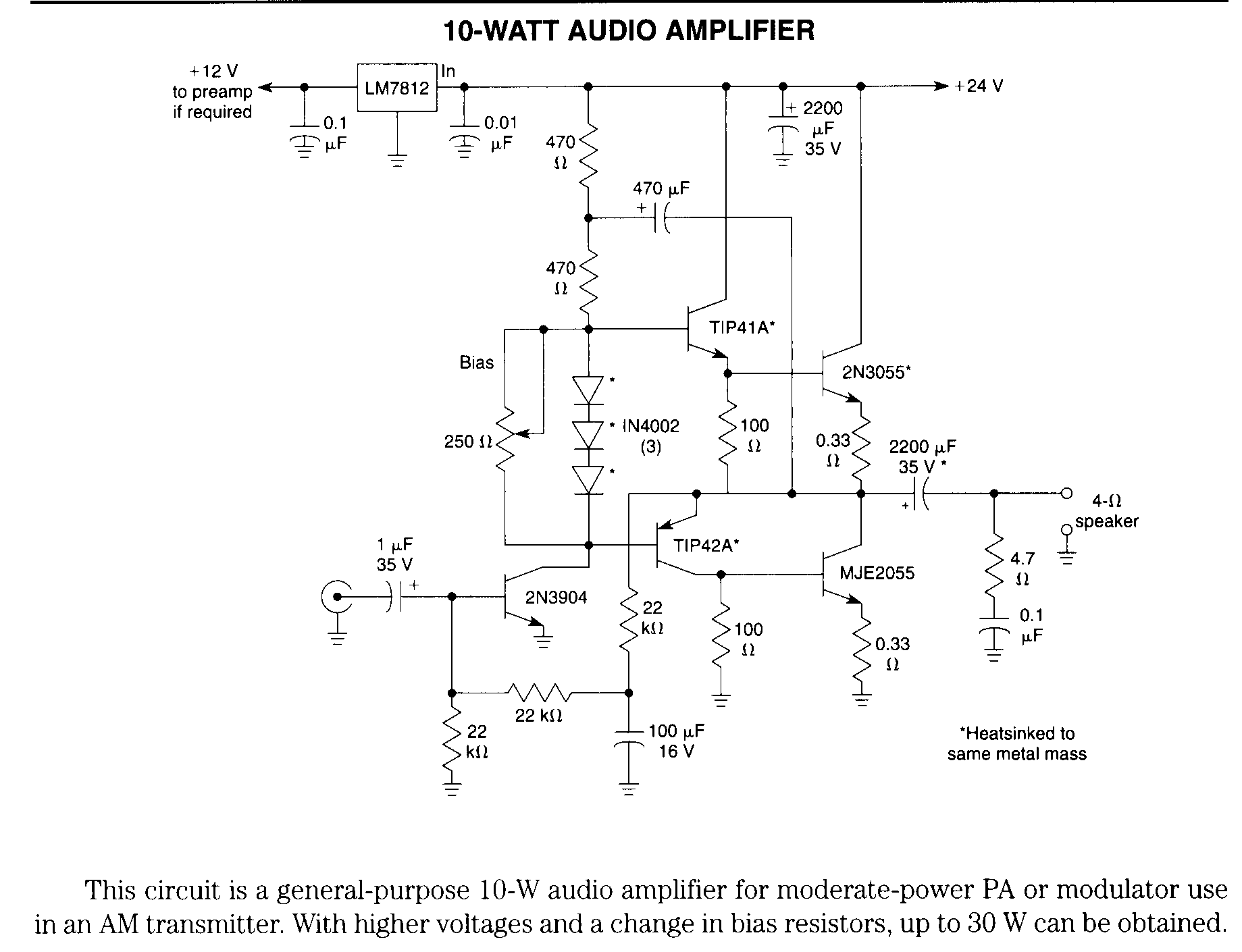 Audio Amplifier Schematic